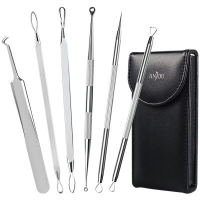 Anjou Blackhead Remover Curved Blackhead Tweezers Kit