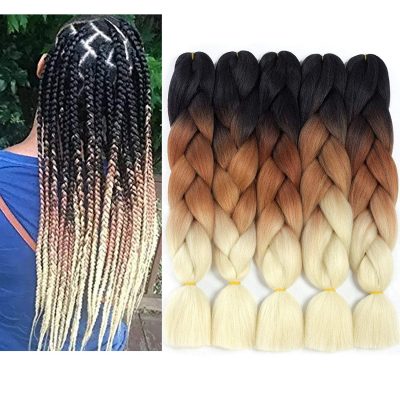 Sunhour Ombre Kanekalon Crochet Box Braids Hair Extensions