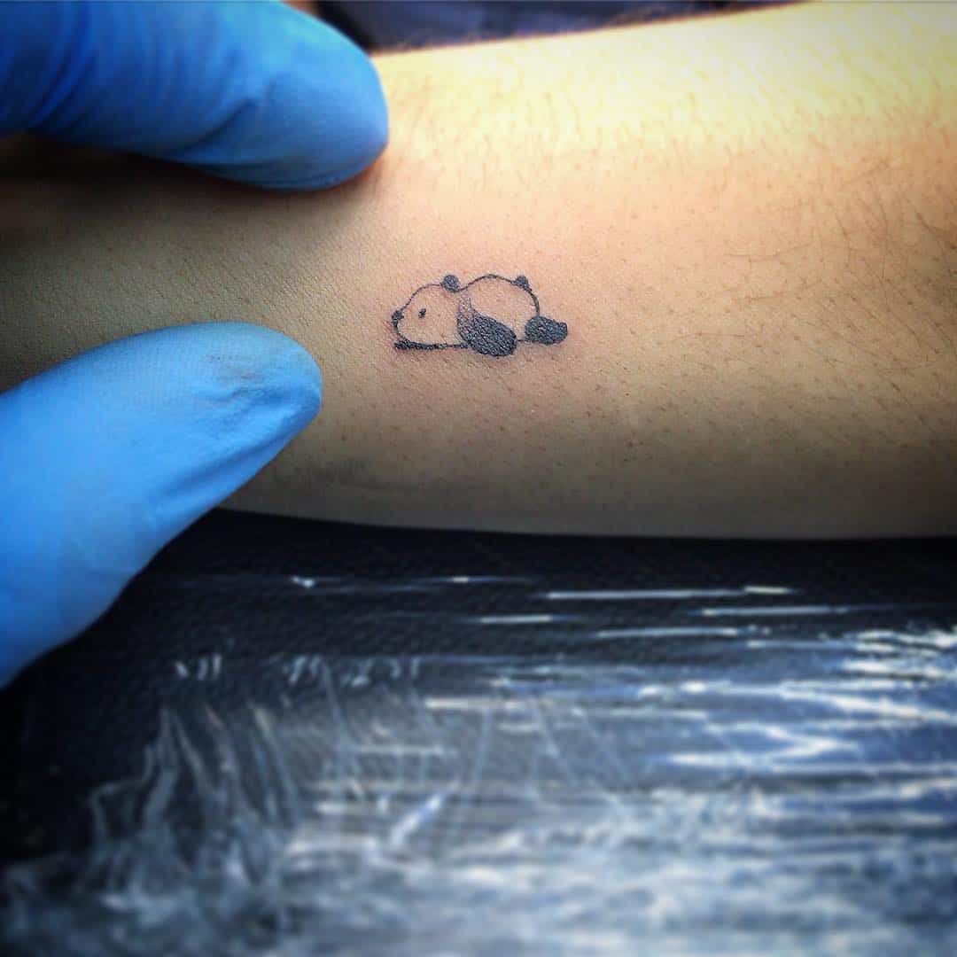 Nice Panda Sleeping Tattoo Design