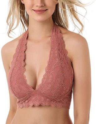 Jojoans Floral Lace Halter Bra Bralette Top