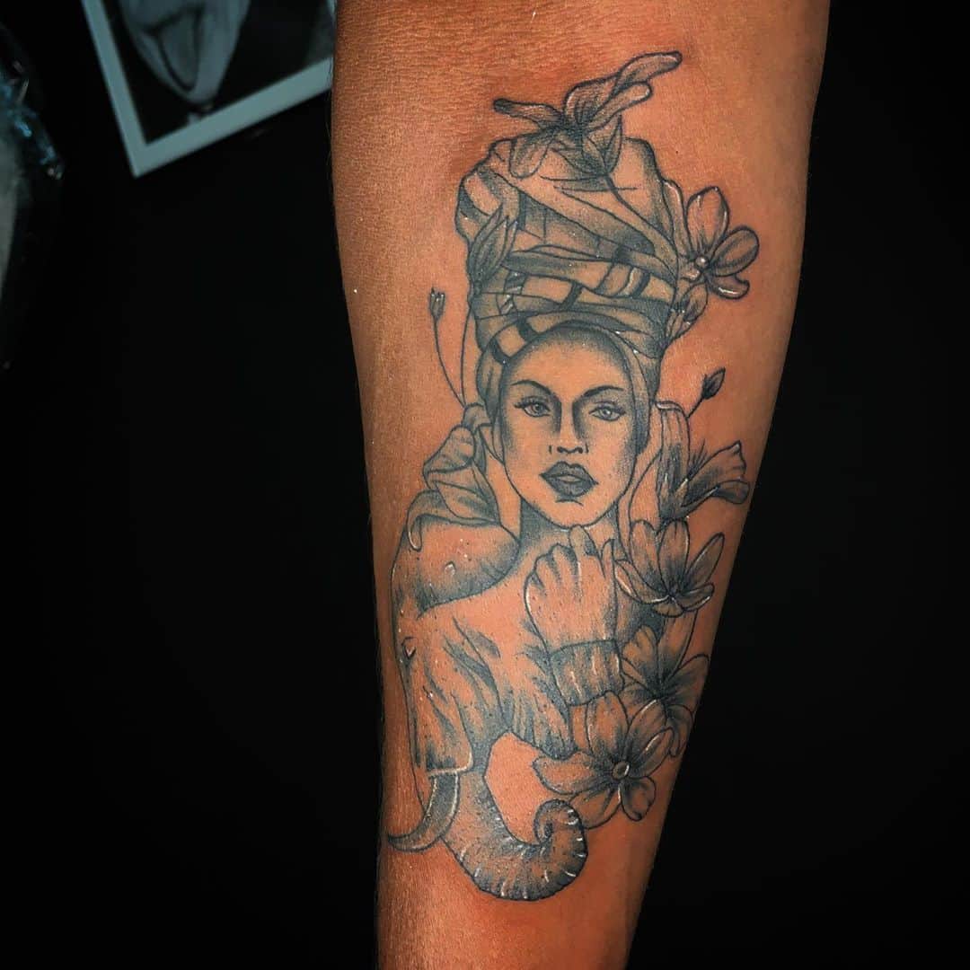 Black And Gray Nefertiti Egyptian Queen by Capone TattooNOW