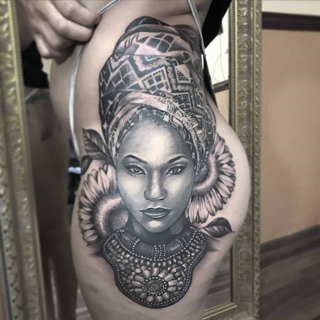 20+ Beautiful Black African Queen Tattoo Designs Ideas