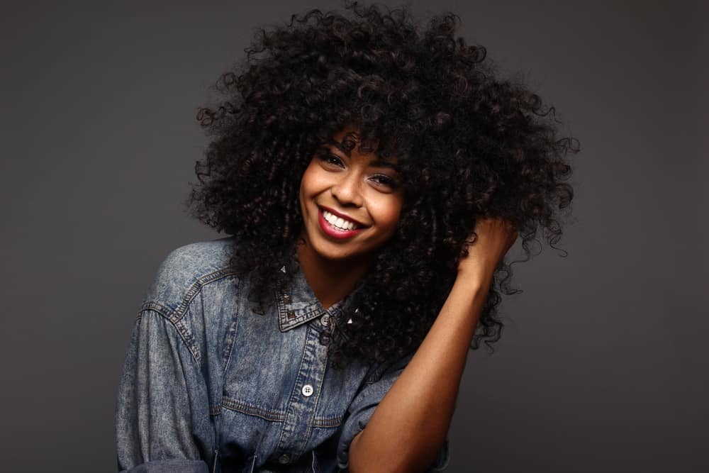 woman with curly hair