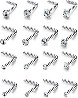 Monily L-Shaped Nose Studs