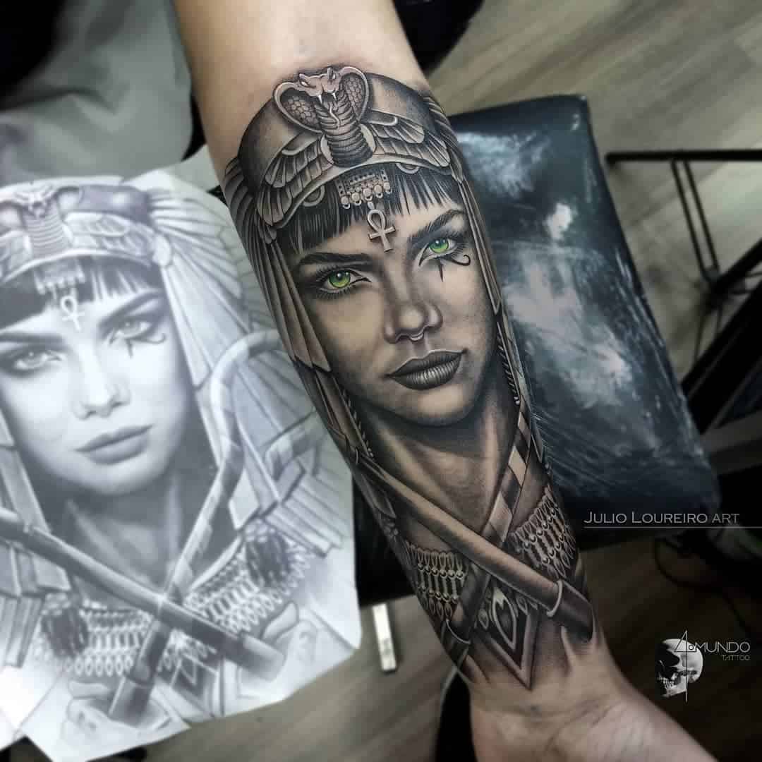 Really fun cleopatra tattoo for  Ev Talesman evtattoosgmailcom