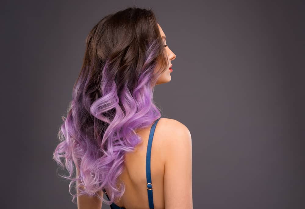 woman with purple ombre hair