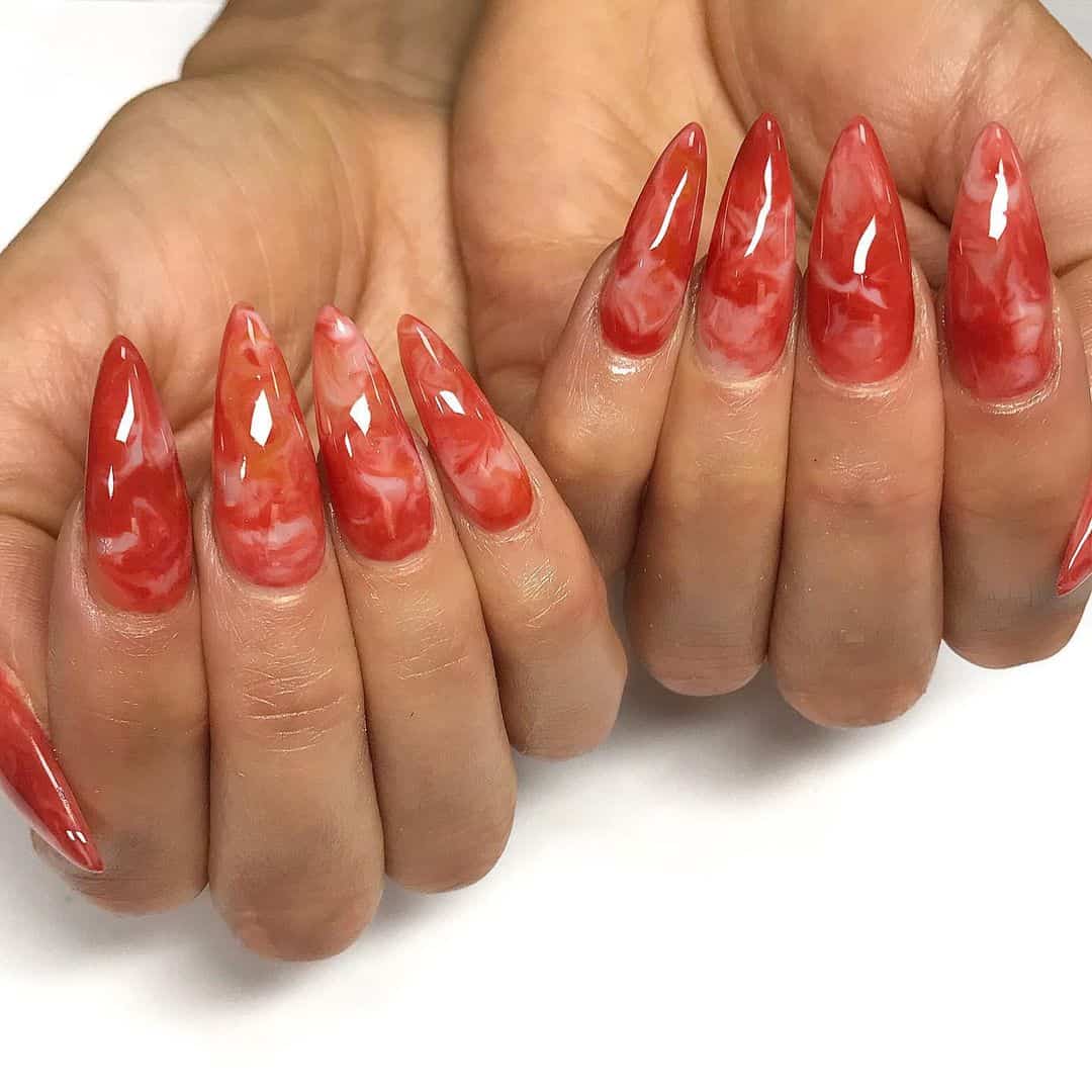 53+ Coffin Red Marble Nails | Pbssproutssave