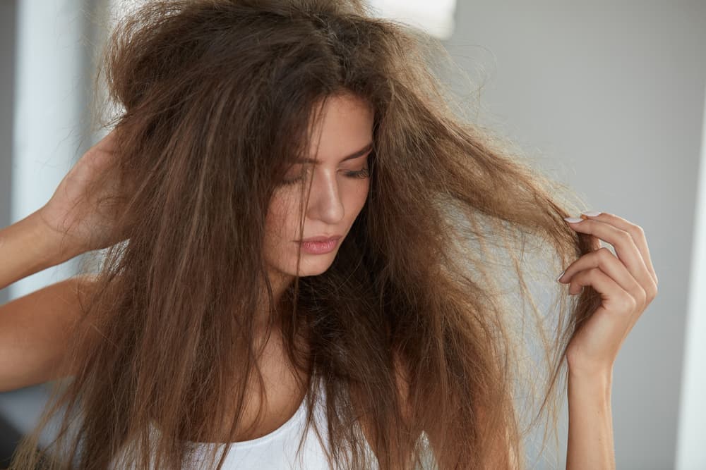 woman with dry hair