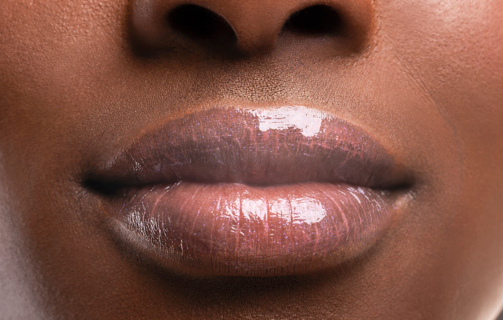 lip closeup with light balm tint