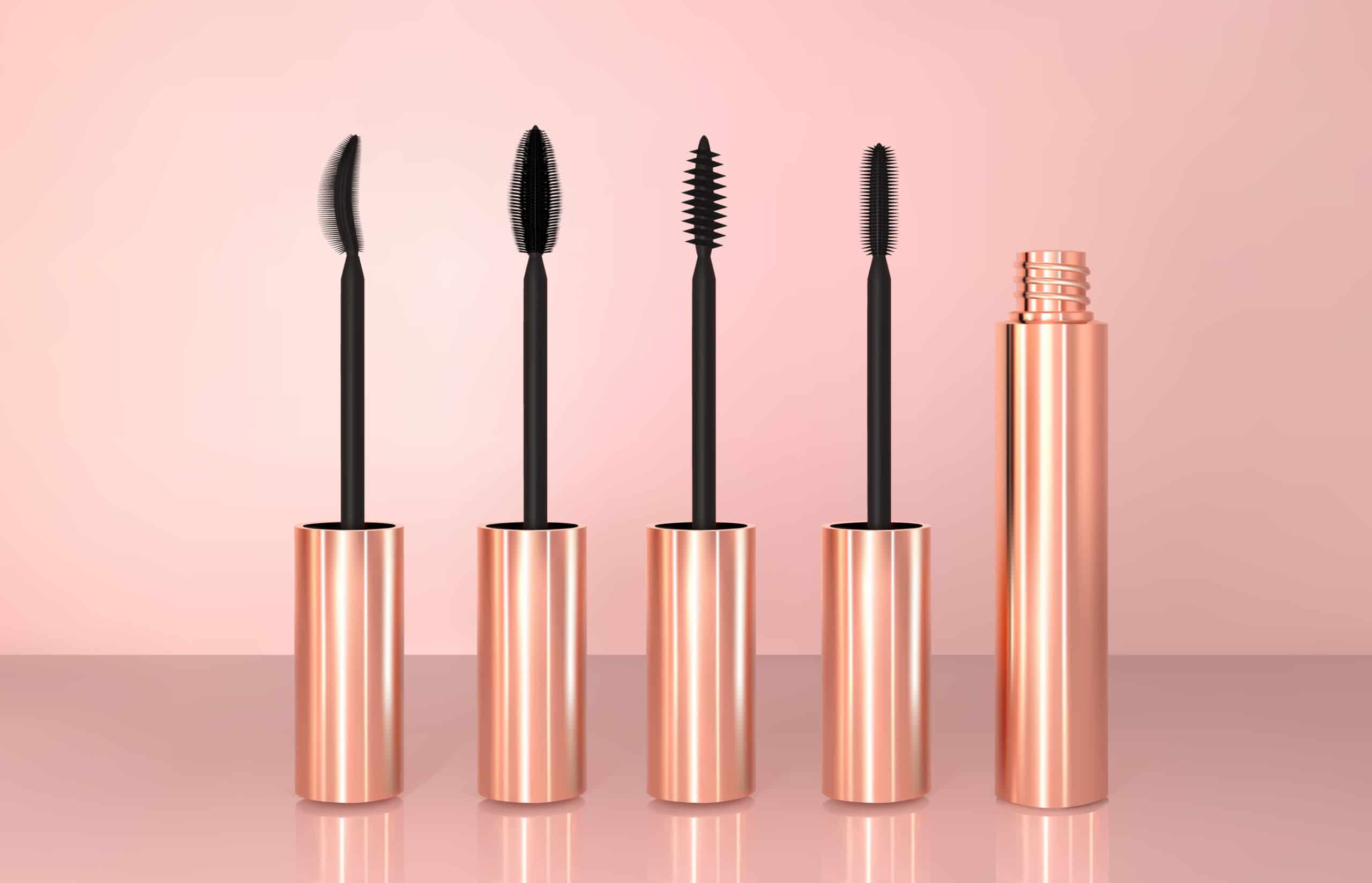 lineup of mascara wands and tube