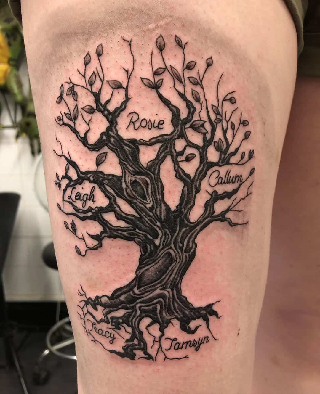 50 Family Tree Tattoo Design Ideas To Show Off Your Roots Gnarled Tree Tattoo