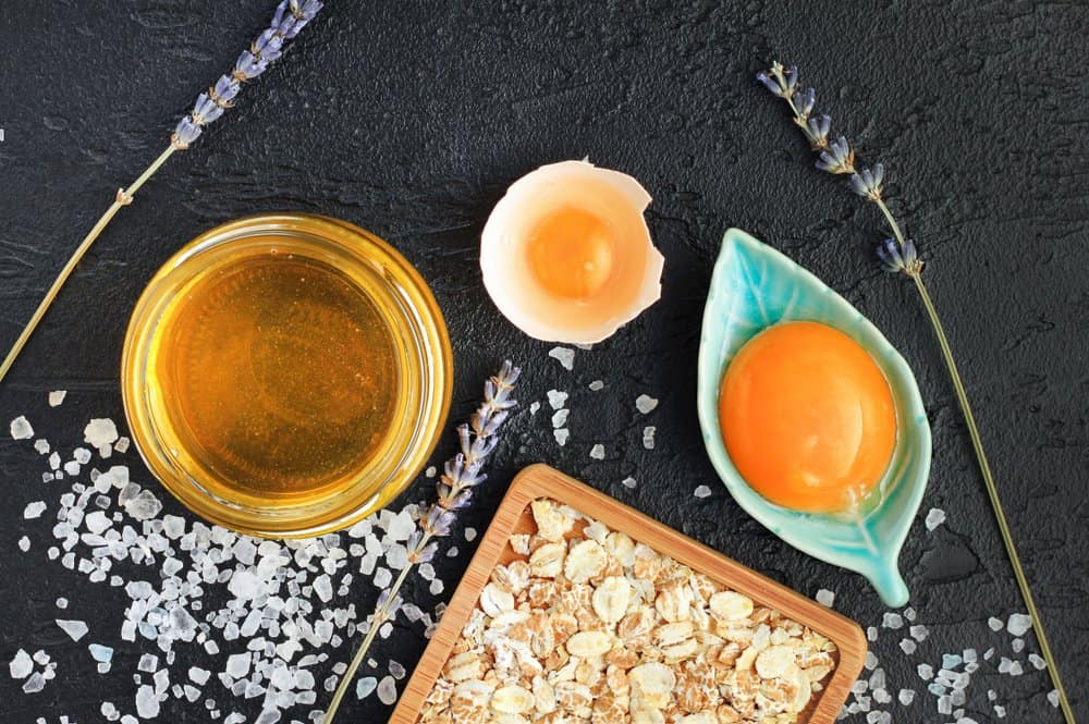 honey and egg ingredients for DIY mask