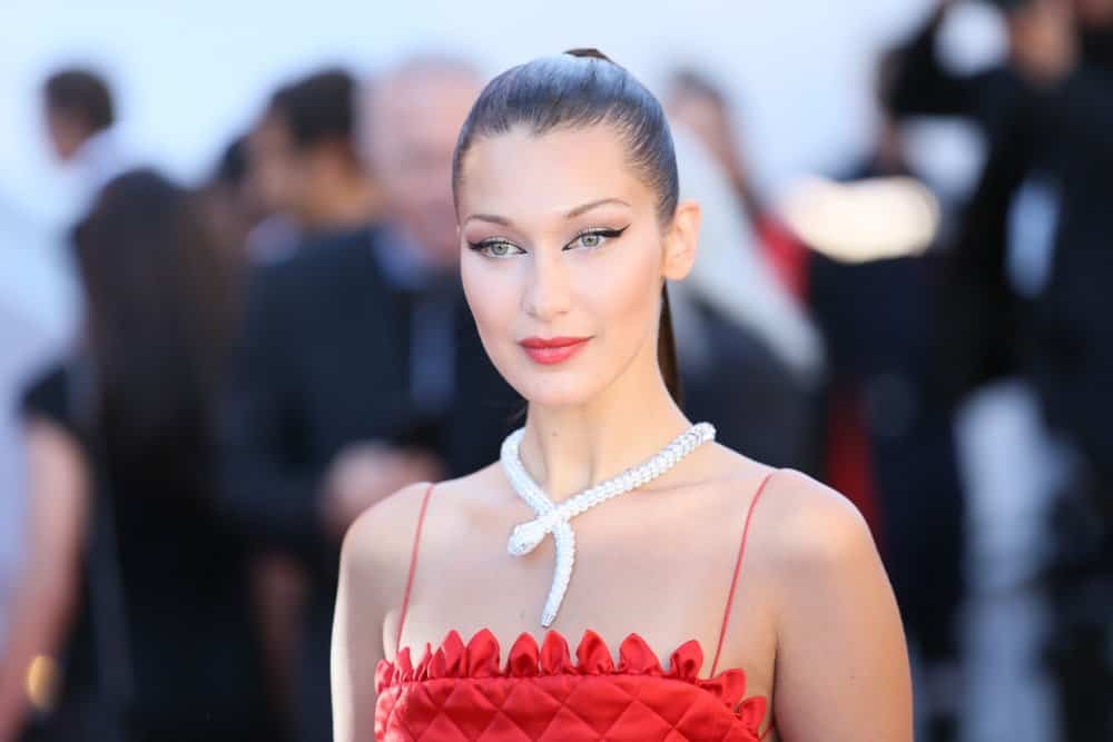 bella hadid with fox eyeliner