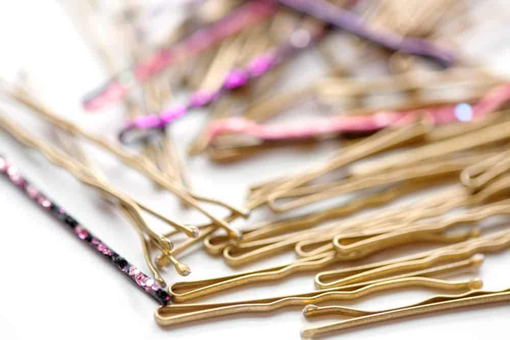 gold and rhinestone bobby pins