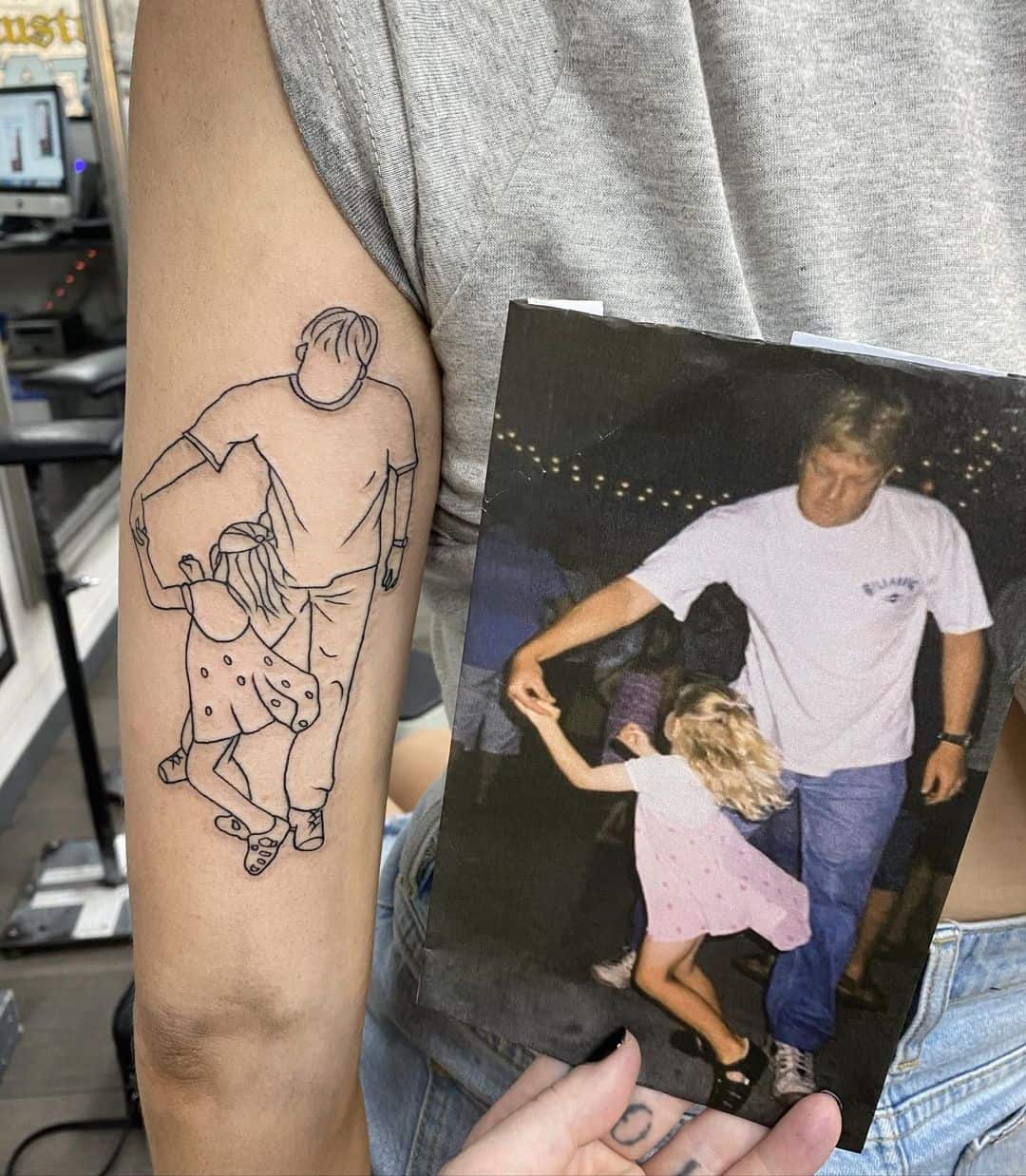 First tattoo Design inspired by family picture Background is Lake Garda  in Italy  Special spot for our family Done by Aron Horvath at Cirusso  Antwerp Thoughts  rTattooDesigns