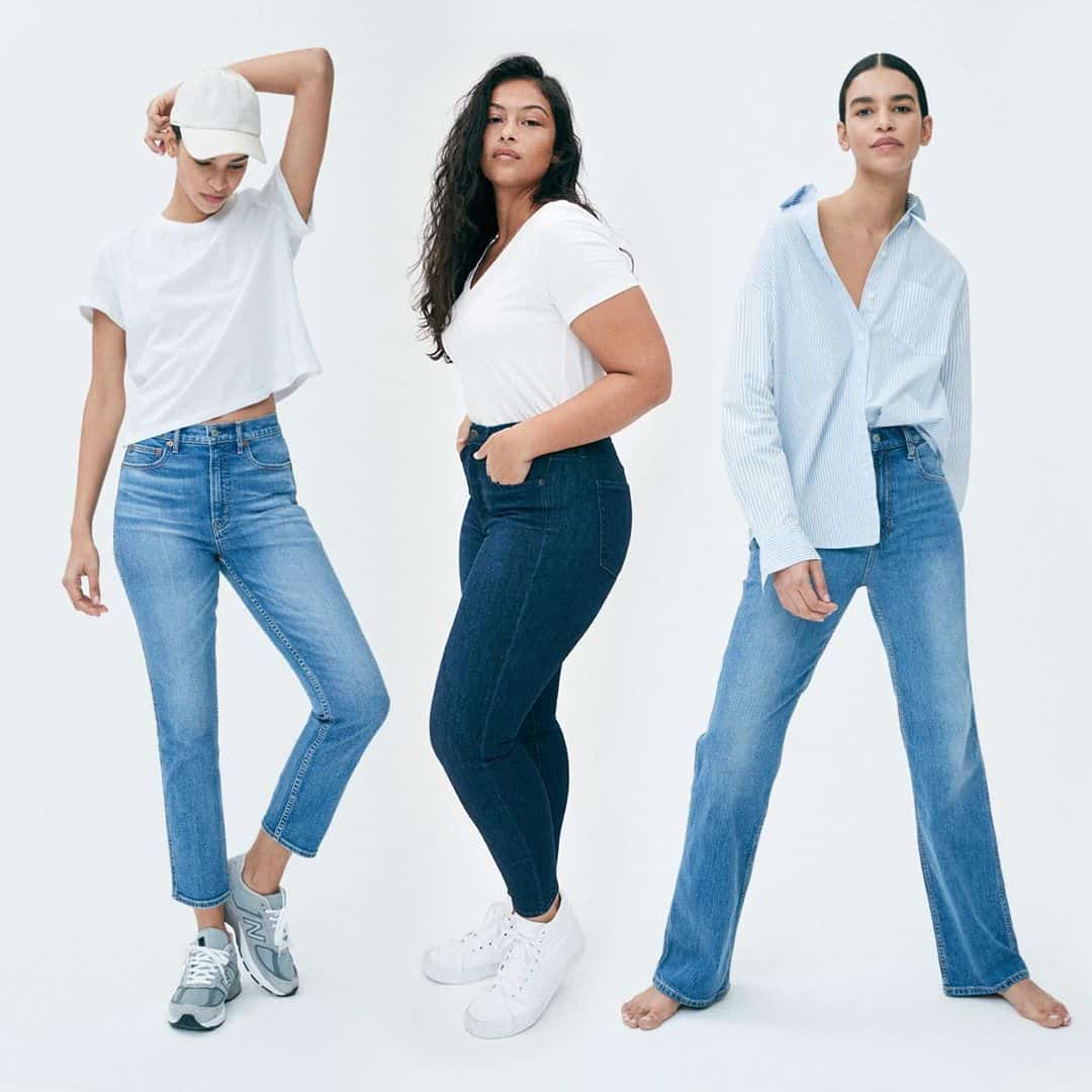 3 models in jeans and button-downs