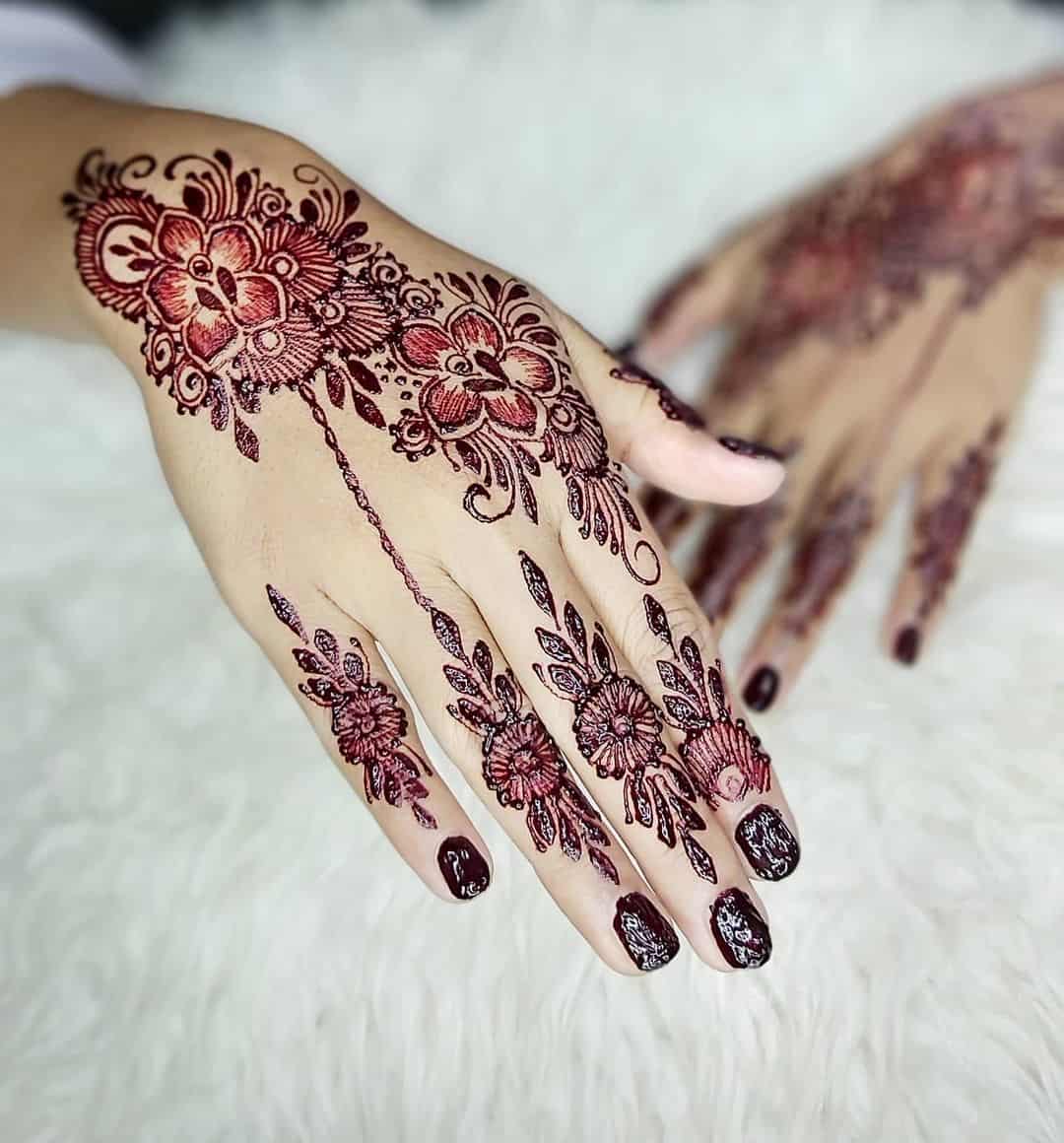 50+ Henna Tattoo Concepts - Lovely Inspirations | Red Bridal Henna Tattoo