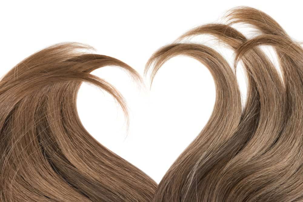 brown hair in a heart shape