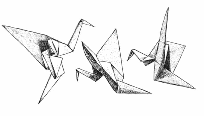 origami crane sketch