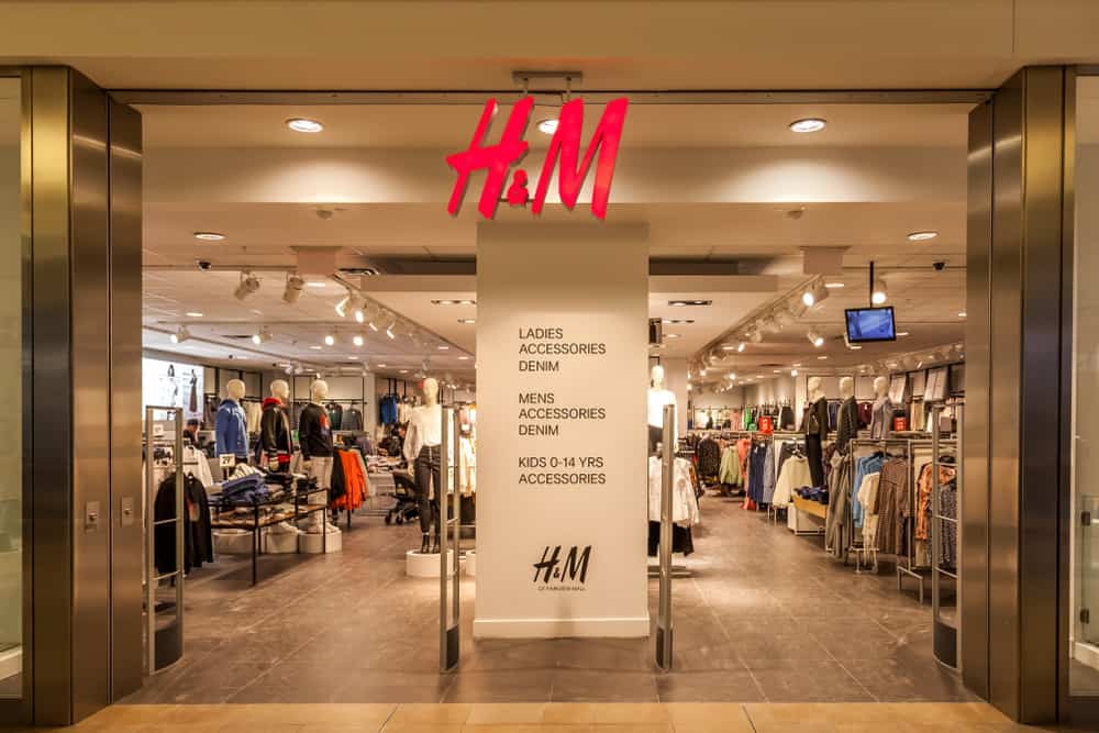 view of H&M in a mall