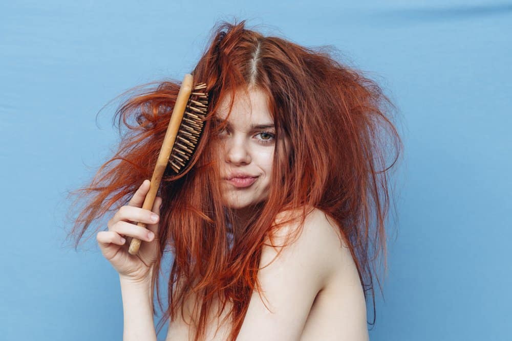 woman with tangled hair