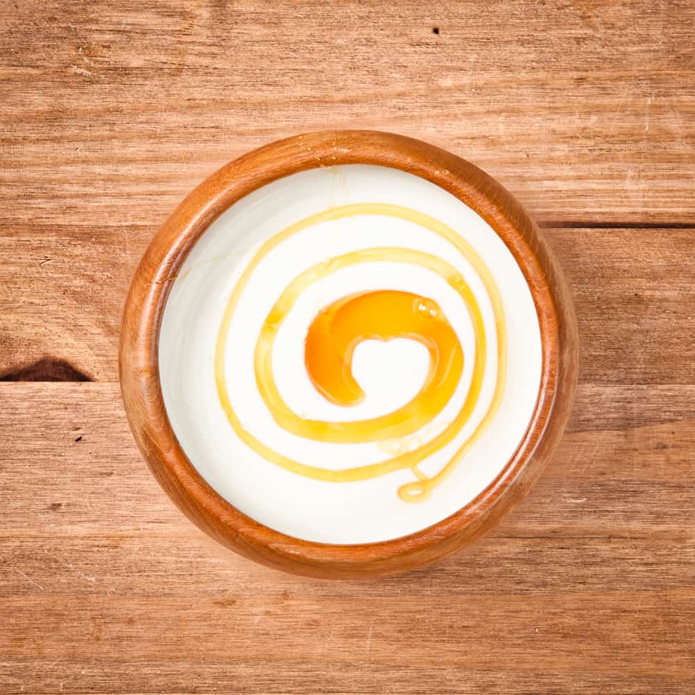 yogurt topped with honey