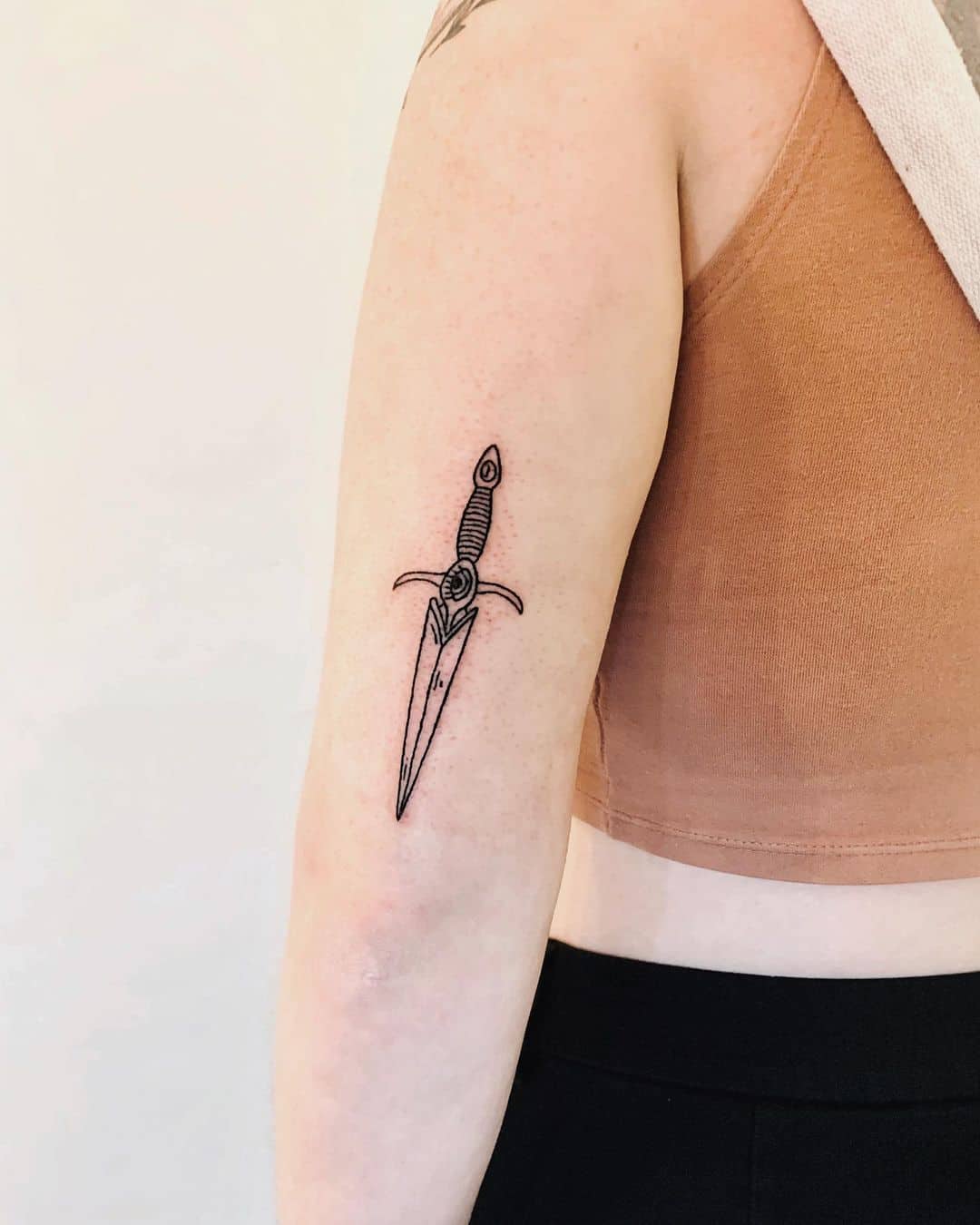 50+ Stick and Poke Tattoo Design Concepts | Dagger
