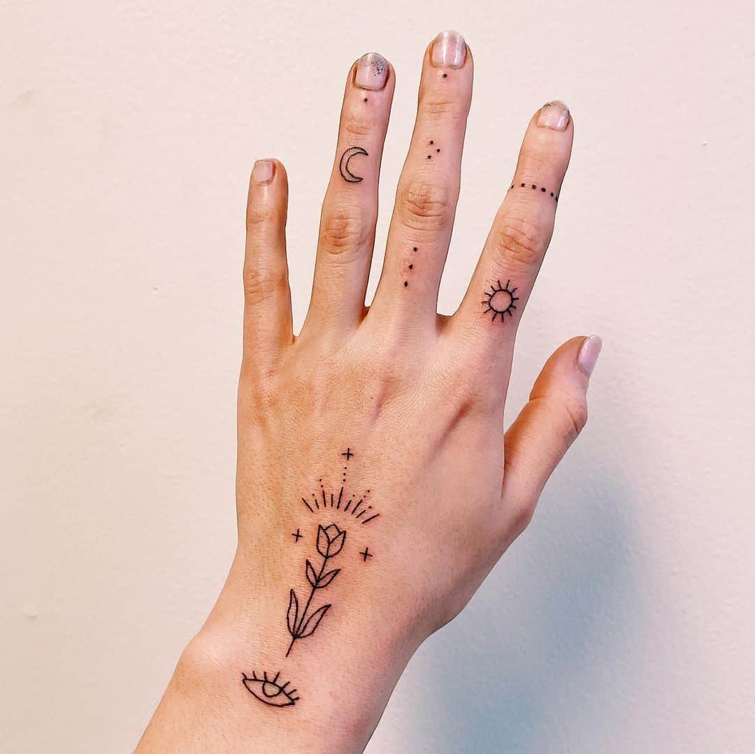 50+ Stick and Poke Tattoo Design Concepts | Dots and Symbols