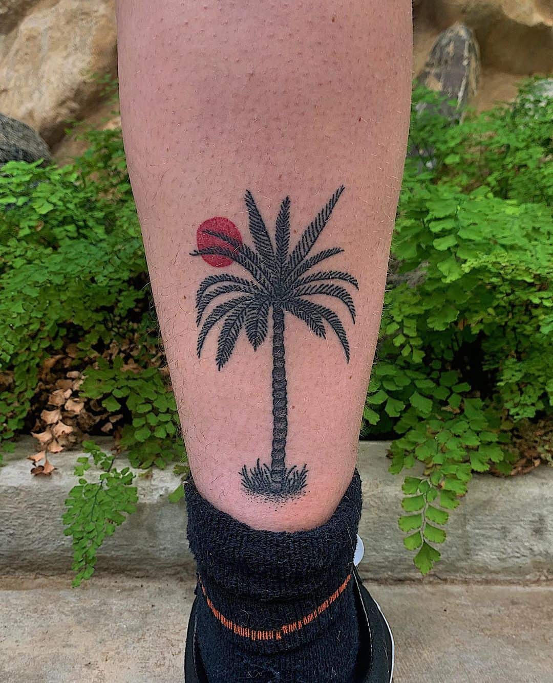 50+ Stick and Poke Tattoo Design Concepts | Palm Tree