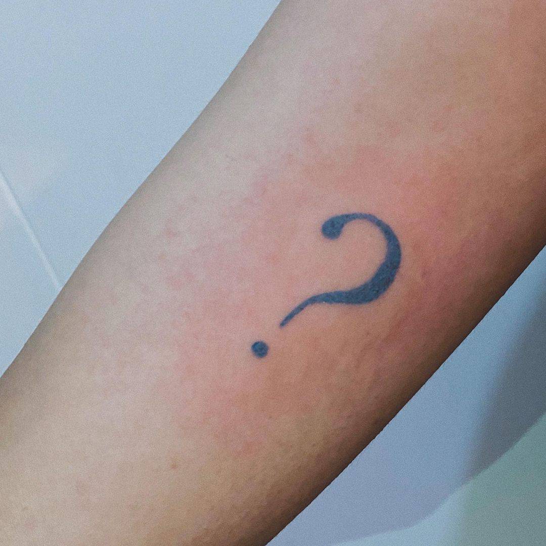 50+ Stick and Poke Tattoo Design Concepts | Question Mark