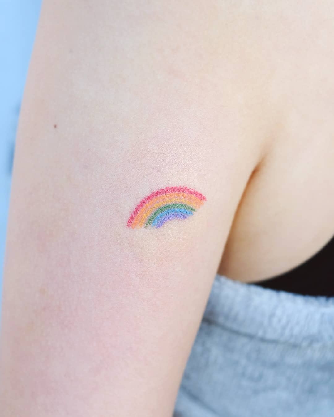 50+ Stick and Poke Tattoo Design Concepts | Rainbow in Color