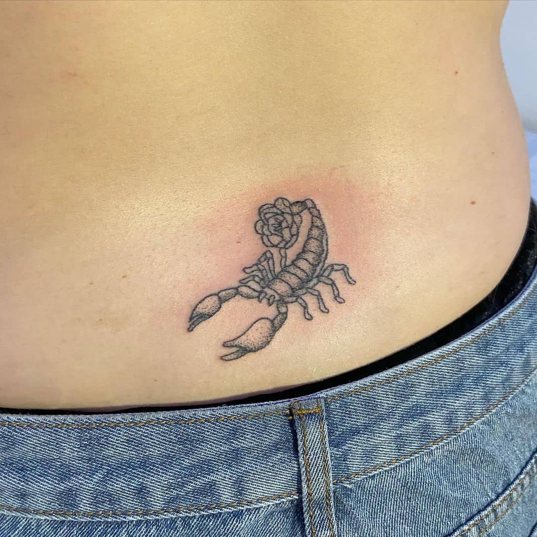 50+ Stick and Poke Tattoo Design Concepts | Scorpion