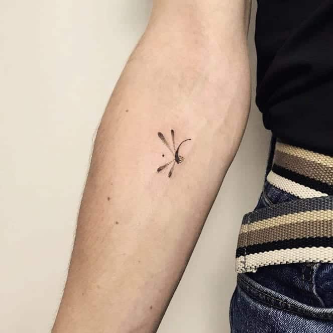 50+ Stick and Poke Tattoo Design Concepts | Tiny Dragonfly