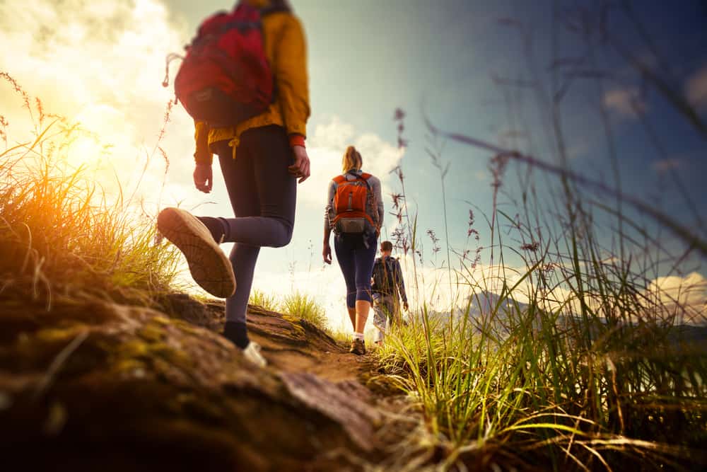 group of well-dressed hikers