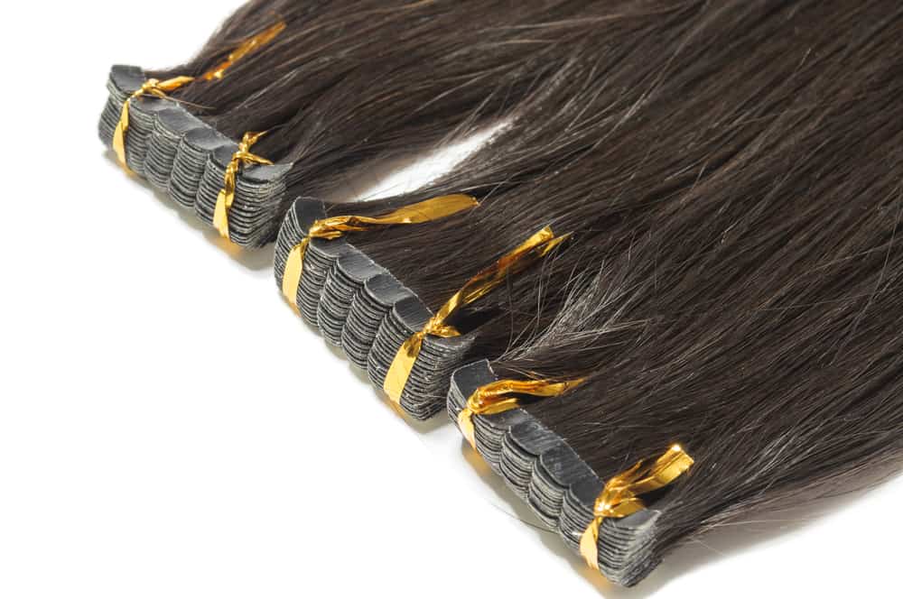 black tape-in hair extensions