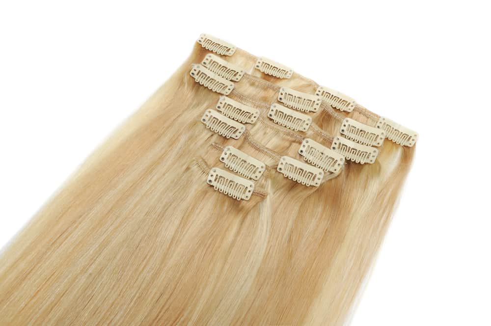 blonde clip-in hair extensions