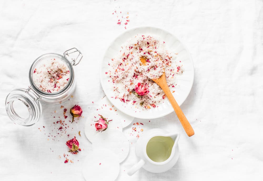 coconut rose sugar scrub