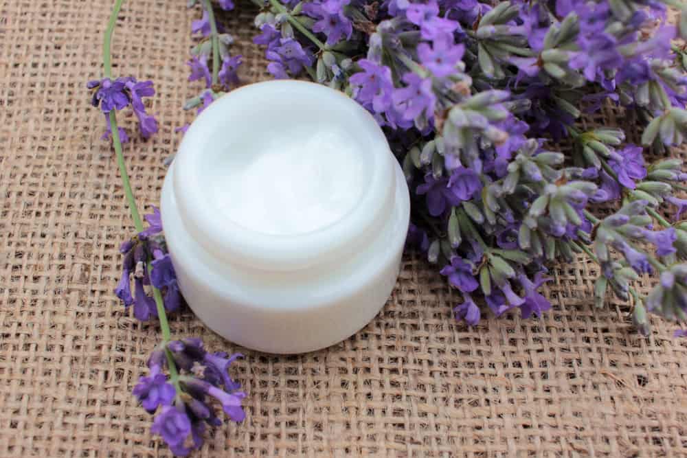 eye cream jar by lavender