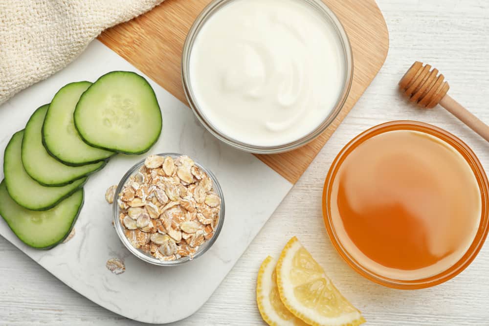 oats yogurt honey and cucumber